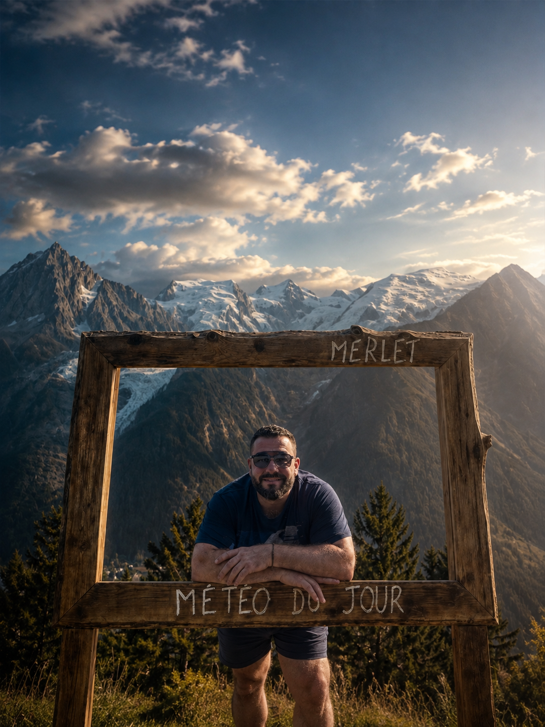 Anton Berger with the Alps in the background